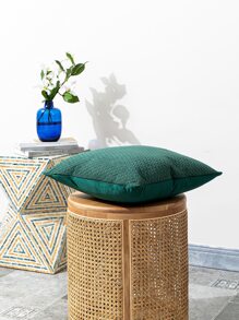 1 pieza Funda de cojín sin relleno simple - Verde Oscuro - Ver 5