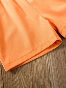 SHEIN Young Boy Block Striped Shirt & Shorts - Multicolor - View 5