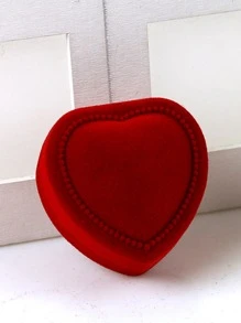 Hộp lưu trữ đồ trang sức hình trái tim 1 cái - Đỏ - Xem 2