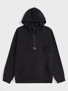 Manfinity VCAY Men Patch Detail Pocket Front Anorak Jacket - Black - View 1