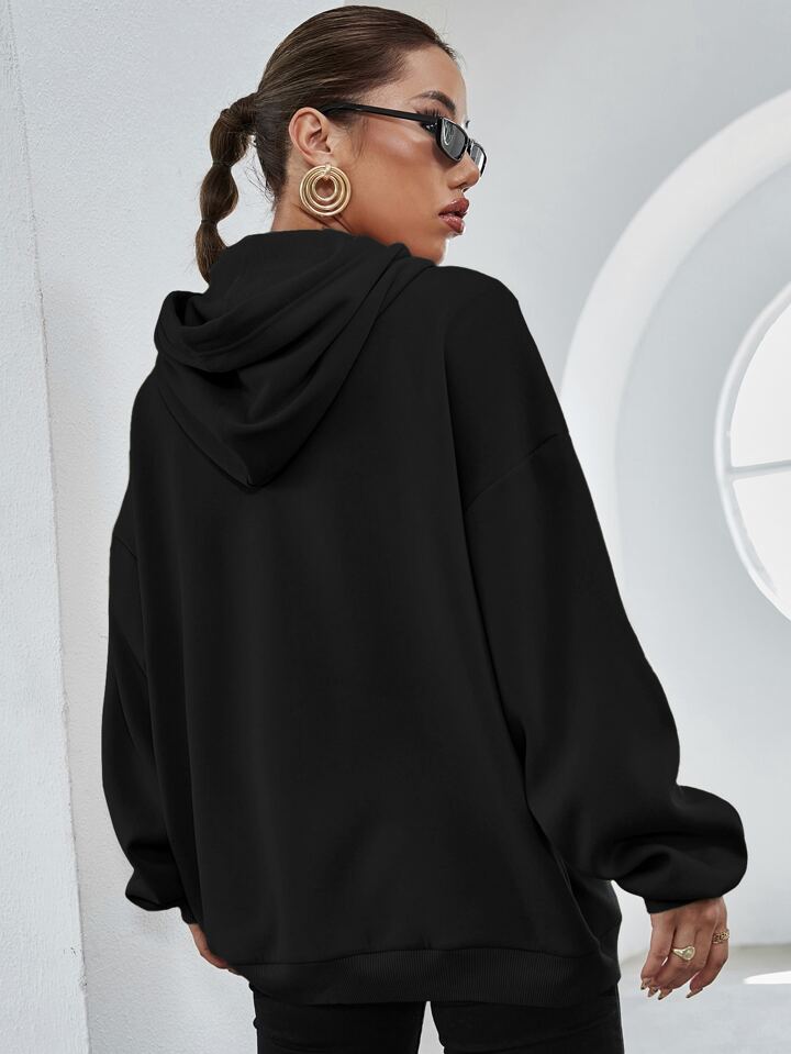 Drop Shoulder Drawstring Oversized Hoodie | SHEIN