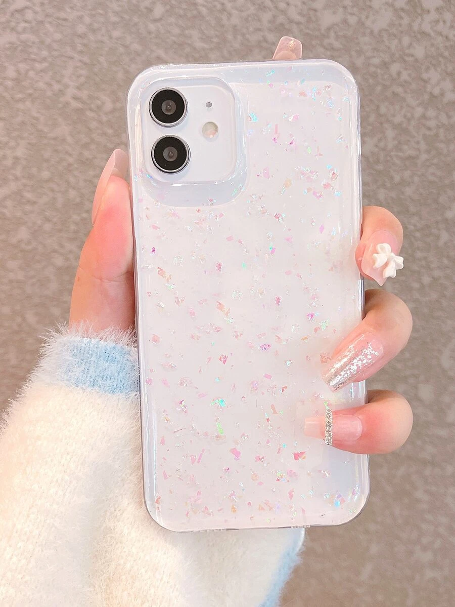 Vỏ điện thoại trong suốt sequin - Nhiều màu - Xem 1
