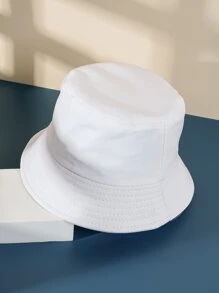 花卉刺繡漁夫帽 - 白色 - 查看 4