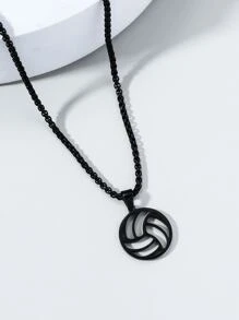 Vòng cổ mặt dây chuyền bóng chuyền nam thời trang và phổ biến bằng thép không gỉ Phong cách Punk Hip Pop cho món quà trang sức và cho vẻ ngoài sành điệu - màu đen - Xem 1