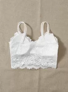 Romantic French White Lace Bralette For Women Slight Stretch Backless Design Elegant Lingerie