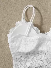 Romantic French White Lace Bralette For Women Slight Stretch Backless Design Elegant Lingerie