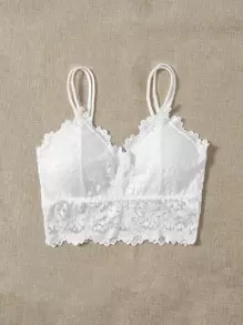 Romantic French White Lace Bralette For Women Slight Stretch Backless Design Elegant Lingerie