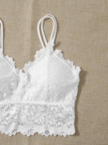 Romantic French White Lace Bralette For Women Slight Stretch Backless Design Elegant Lingerie