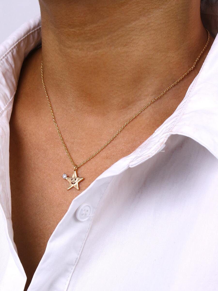 Dây chuyền Mặt dây chuyền ngôi sao - Vàng - Xem 1