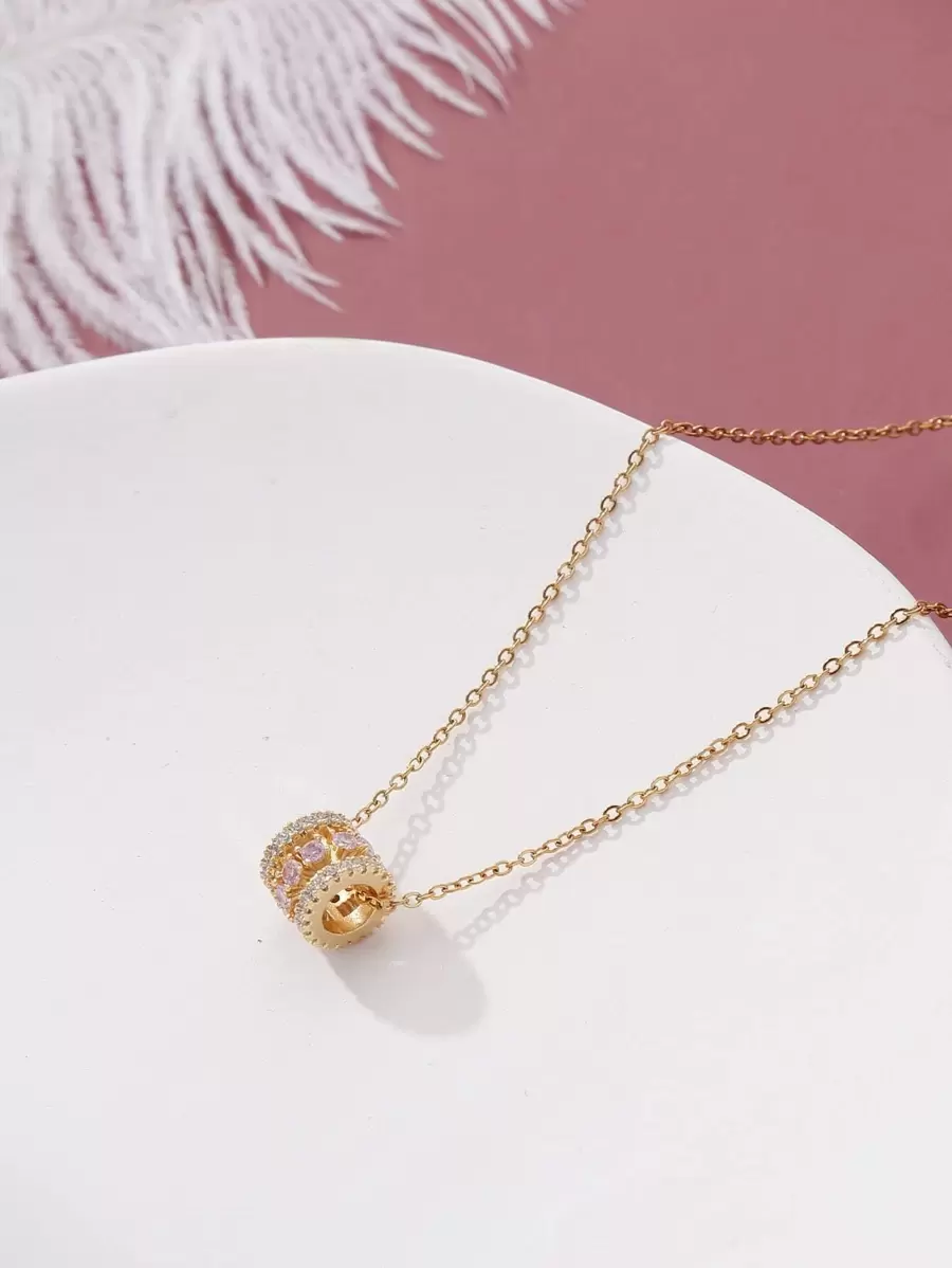 1PC Đá Cubic Zirconia Trang Trí Hình Học Vòng Cổ Trang Sức Đồng - Vàng - Xem 1