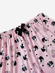 3pcs Cartoon Print PJ Set / Pajama Set - Multicolor - View 4