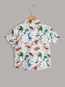 SHEIN 小男童恐龍印花襯衫 - 彩色 - 查看 2