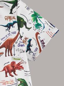 SHEIN 小男童恐龍印花襯衫 - 彩色 - 查看 4