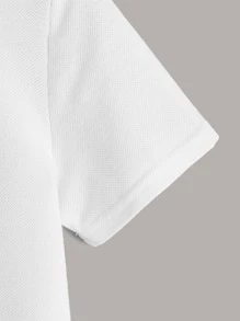 SHEIN Toddler Boys Button Front Polo Shirt - White - View 4