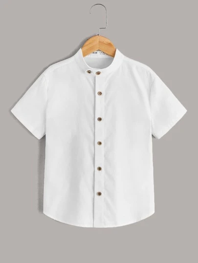 SHEIN 少年男童鈕扣前衬衫