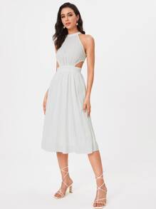 SHEIN Tall Robe ras-du-cou découpe à ruché