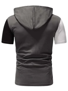 ROMWE MEN Street Life Áo thun trùm đầu họa tiết chữ màu cho nam, trường học - Nhiều màu - Xem 2