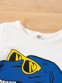 Bộ thời trang bé trai Hoạt hình Giải trí - Xanh và trắng - Xem 4