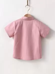 兒童男孩貼袋襯衫（不含衣襯） - 淺粉色 - 查看 2