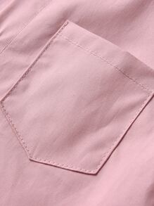 兒童男孩貼袋襯衫（不含衣襯） - 淺粉色 - 查看 4