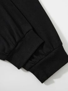 SHEIN Unity Bộ đồ hai mảnh nữ Hội Chữ thập Thắt nút Lá thư Giải trí - màu đen - Xem 5