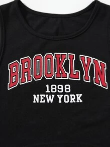 SHEIN Unity Bộ đồ hai mảnh nữ Hội Chữ thập Thắt nút Lá thư Giải trí - màu đen - Xem 7