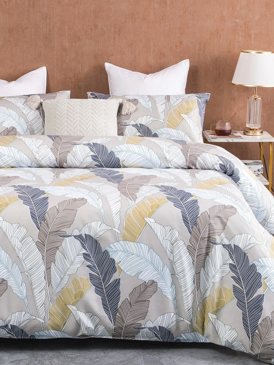 Bộ bìa duvet in hình lá không có chất làm đầy - Nhiều màu - Xem 1