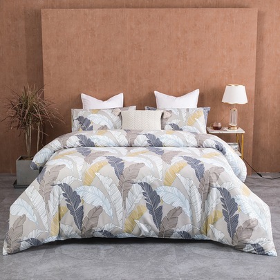 Leaf Print Duvet Cover Set Without Filler