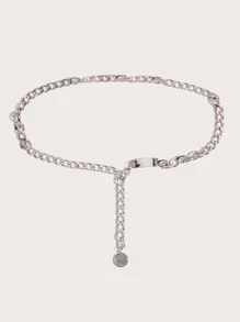 优雅圆形吊坠链腰带，适合万圣节、夏季、秋季、上学季等场合。 - 銀色 - 查看 2