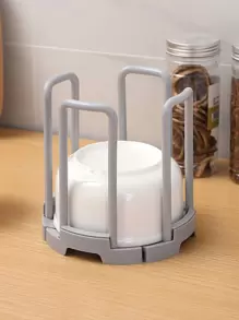 QYeah 1pc Foldable Pot Lid Holder & Utensil Rest, Stainless Steel Pan Lid Rack Organizer For Kitchen Countertop - Grey - View 2