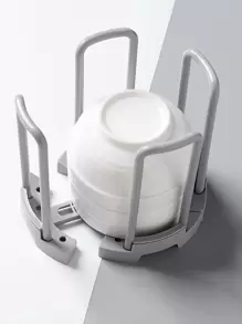 QYeah 1pc Foldable Pot Lid Holder & Utensil Rest, Stainless Steel Pan Lid Rack Organizer For Kitchen Countertop - Grey - View 4