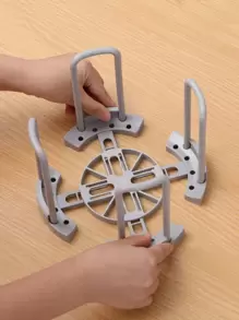 QYeah 1pc Foldable Pot Lid Holder & Utensil Rest, Stainless Steel Pan Lid Rack Organizer For Kitchen Countertop - Grey - View 7