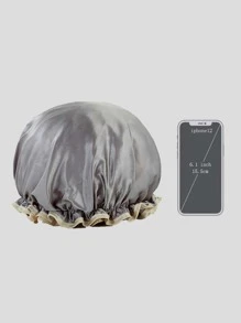 Plain Waterproof Shower Cap - Grey - View 3