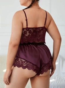 Classic Sexy Áo Lót Gọi cảm Kích Thước Lớn Tương phản ren Sò điệp màu trơn Lãng mạn - Rỉ Nâu - Xem 2
