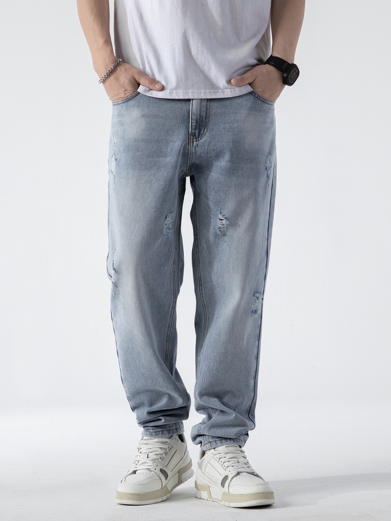 Homme Jean déchiré effiloché | Mode en 