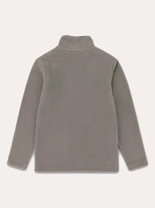 Tween Boys' Comfortable Casual Stand Collar Zipper Closure Jacket - Grey - View 2