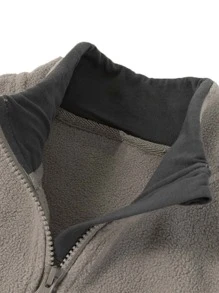 Tween Boys' Comfortable Casual Stand Collar Zipper Closure Jacket - Grey - View 4