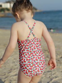 Niñitas Bañador una pieza con estampado de sandía - Multicolor - Ver 2