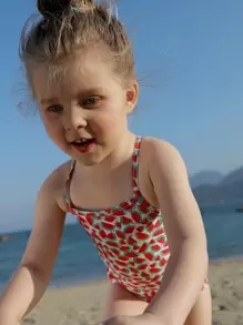 Niñitas Bañador una pieza con estampado de sandía - Multicolor - Ver 3