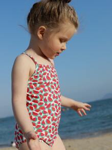 Niñitas Bañador una pieza con estampado de sandía - Multicolor - Ver 4