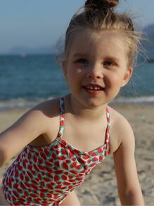 Niñitas Bañador una pieza con estampado de sandía - Multicolor - Ver 5