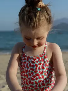 Niñitas Bañador una pieza con estampado de sandía - Multicolor - Ver 7