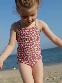 Niñitas Bañador una pieza con estampado de sandía - Multicolor - Ver 8