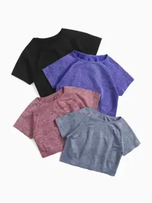 Yoga Basic Áo Tees & Tanks  Thể thao Nữ màu trơn - Nhiều màu - Xem 3