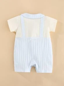 Peninsula Baby Baby Cartoon Graphic Peter Pan Collar 2 In 1 Romper