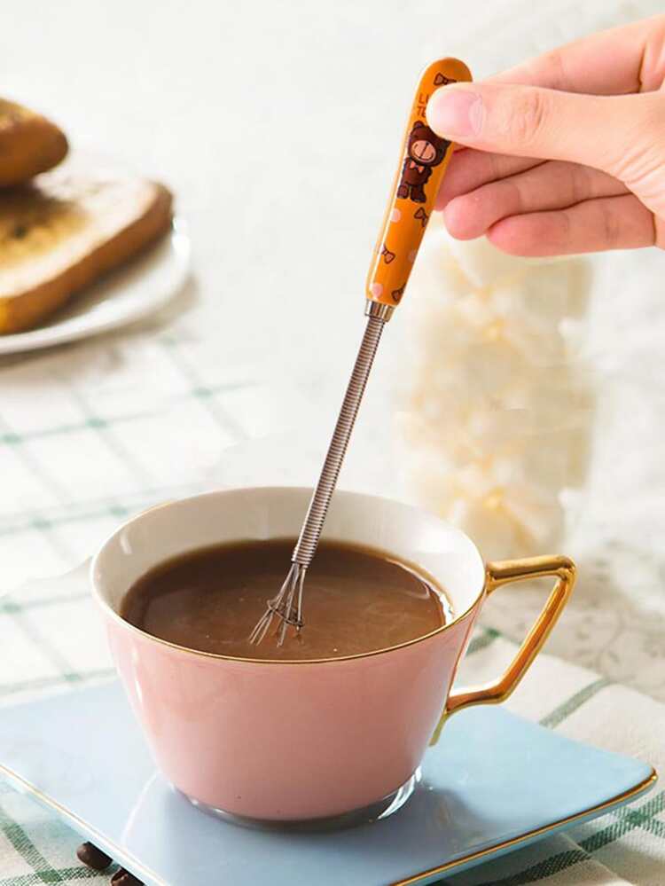 1pc Bear Print Whisk