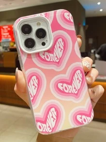 Vỏ điện thoại hoa văn hình trái tim - trắng - Xem 4