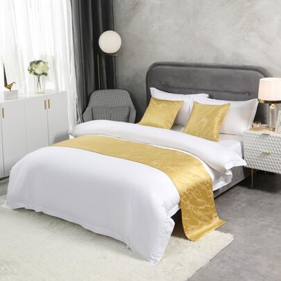 Jacquard Marble Satin Bed Runner Set
