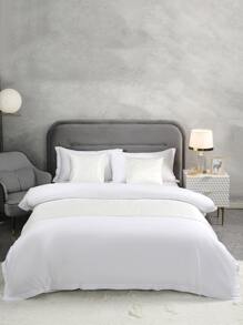 Jacquard Marble Satin Bed Runner Set - White - View 2
