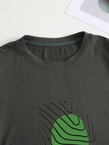 Áo thun nữ Đồ họa Giải trí - Màu xám đen - Xem 5